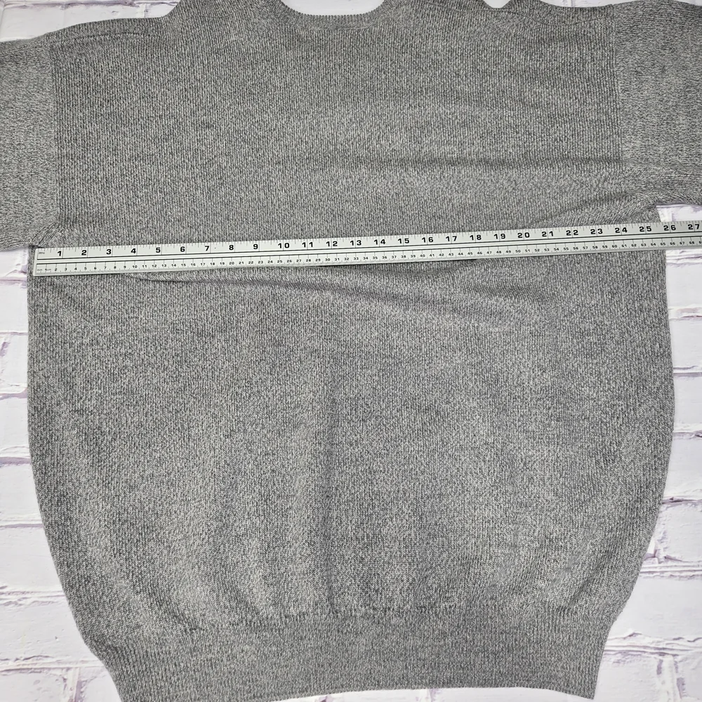 Vintage 1980's Pringle Of Scotland V-neck Sweater 100% Lambswool Gray‎ Sz XL